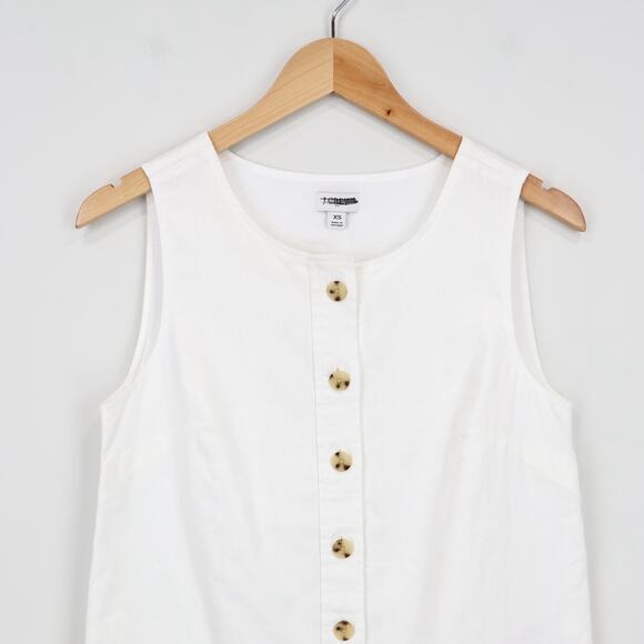 NWT J.Crew Factory Linen-Blend Button-Front Lined Shell Vest In White Size XS - Picture 5 of 10